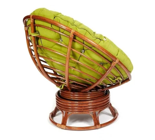 Кресло PAPASAN с подушкой, ткань флок олива/рecan