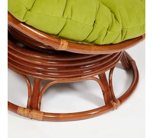 Кресло PAPASAN с подушкой, ткань флок олива/рecan