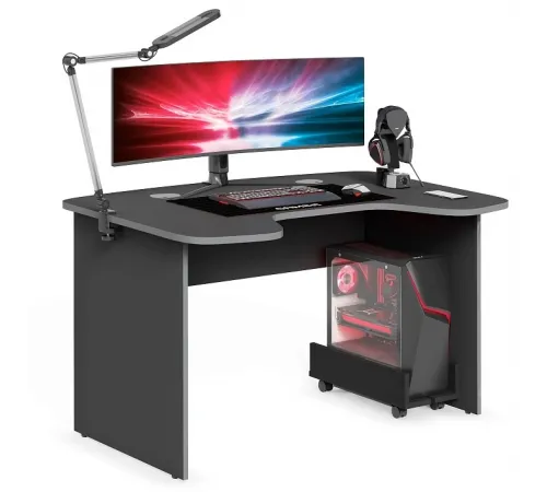Игровой компьютерный стол SKILLL STG 1385.1, антрацит/металлик, 1360х850х750 мм