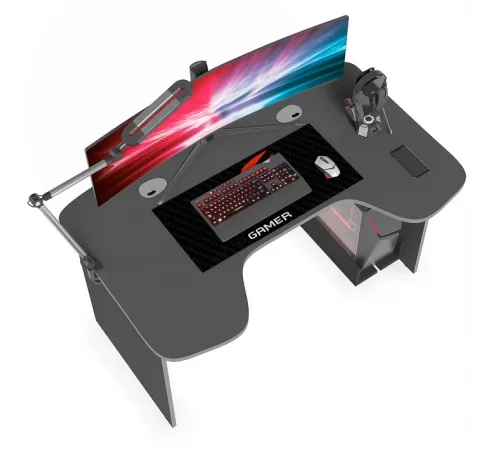 Игровой компьютерный стол SKILLL STG 1385.1, антрацит/металлик, 1360х850х750 мм