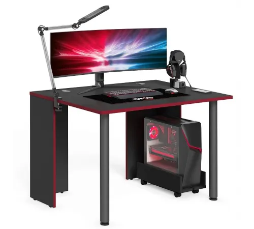 Игровой компьютерный стол SKILLL SSTG 1385.2, антрацит/красный, 1200х850х750 мм