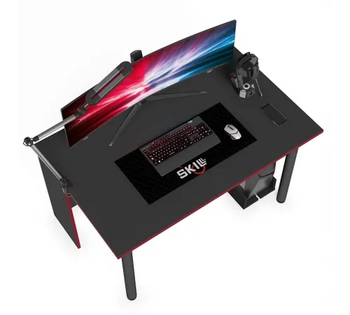 Игровой компьютерный стол SKILLL SSTG 1385.1, антрацит/красный, 1360х850х750 мм