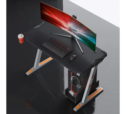 Стол компьютерный SKILLL CTG-003 120X60, Серая рама/черная столешница