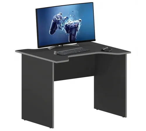 Игровой компьютерный стол SKILLL SKL 100CA, антрацит/металлик, 1000х800х755 мм