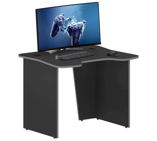 Игровой компьютерный стол SKILLL SKL 100CB, антрацит/металлик, 1000х850х755 мм