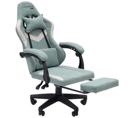 Игровое компьютерное кресло CHAIRMAN CH26 ткань, зеленый/бежевый