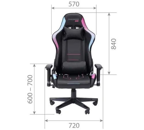 Игровое компьютерное кресло CHAIRMAN CH32 экокожа, черный