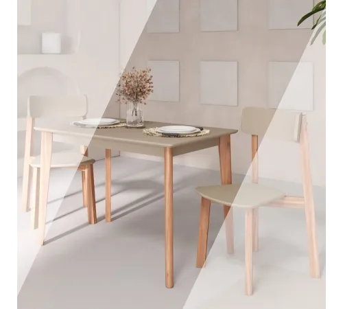 Комплект прямых стульев SKYLAND LYKKE CE-2, тауп/бук, 48х57х90 см