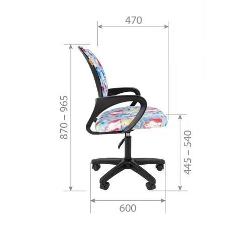 Детское компьютерное кресло CHAIRMAN KIDS 103 LT, ткань велюр, принт НЛО