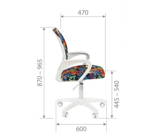 Детское компьютерное кресло CHAIRMAN KIDS 103 LT, ткань велюр, принт CRAZY, пластик белый