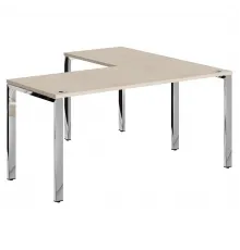 Стол угловой XTEN GLOSS 160х150, Бук Тиара/Нержавеющая сталь