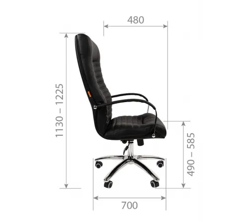 Офисное кресло CHAIRMAN 480, экокожа,  черный