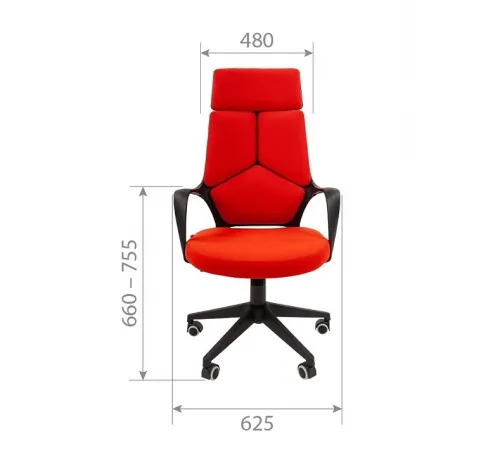 Офисное кресло CHAIRMAN 525, ткань, красный
