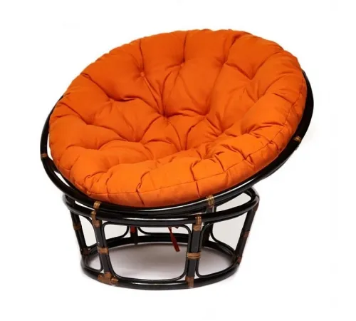 Кресло PAPASAN с подушкой, ткань оранжевый/аntique brown