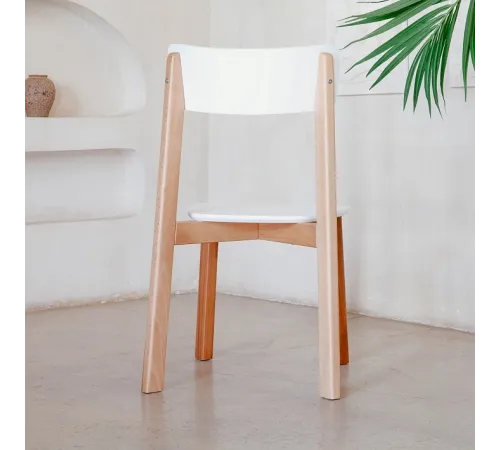 Комплект прямых стульев SKYLAND LYKKE CE-2, белый/бук 48х57х90 см