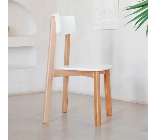 Комплект прямых стульев SKYLAND LYKKE CE-2, белый/бук 48х57х90 см