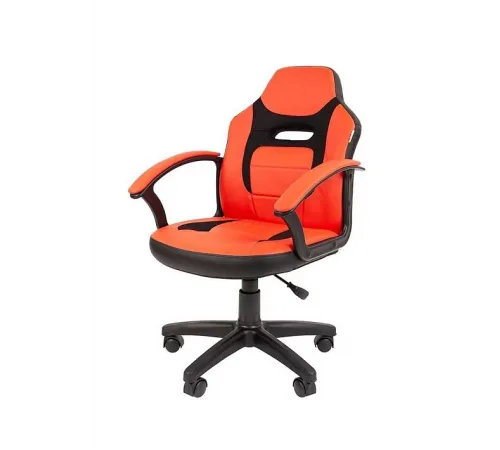 Детское компьютерное кресло CHAIRMAN KIDS 110, экокожа/ткань TW, черный/красный