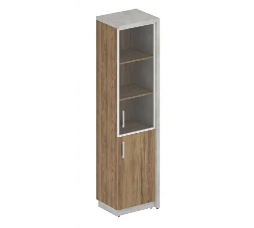 Шкаф комбинированный (комплект № 10) WOOD&STONE, Дуб Чарльстон, Бетон Чикаго