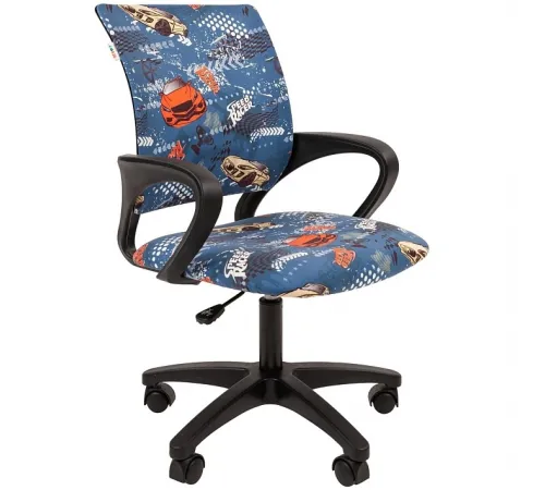 Детское компьютерное кресло CHAIRMAN KIDS 103 LT, ткань велюр, машинки