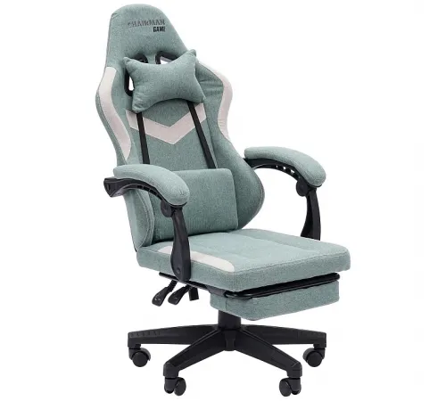 Игровое компьютерное кресло CHAIRMAN CH26 ткань, зеленый/бежевый