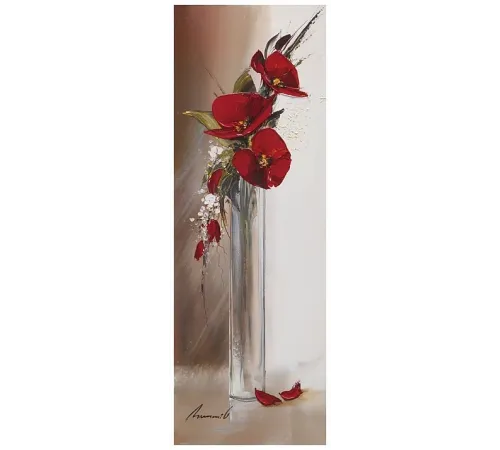 Картина Hauteurs Florales II, 33х95 см, рама жемчуг с серебром