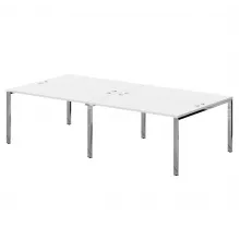 Стол 4-х местный XTEN GLOSS 280х140, Белый/Нержавеющая сталь