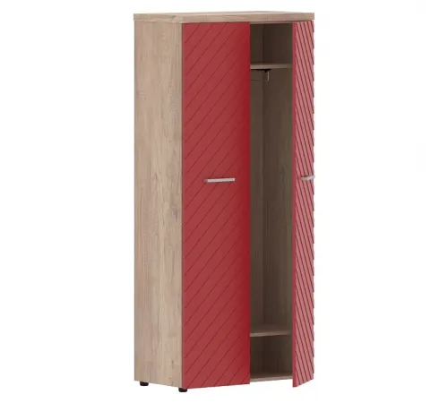 Гардероб TORR LUX TLCW 85, красный/дуб каньон z, 856х450х1968 мм
