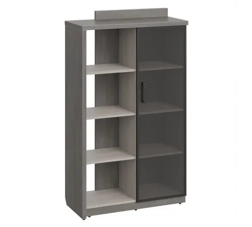 Шкаф-стеллаж высокий WOOD&STONE СФ-534182, дрифтвуд/бетон чикаго темный, 1037х455х1770 мм