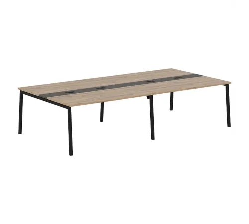 Стол для переговоров EDIS L ELCT 3116, дуб денвер светлый/черный, 3126х1606х750 мм