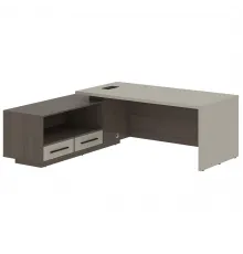 Стол руководителя с тумбой VELION VCT 2119(L), левый, аметист/дуб сильвер , 2100х1900х750 мм