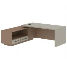 Стол руководителя с тумбой VELION VCT 2119(L), левый, аметист/кобра, 2100х1900х750 мм