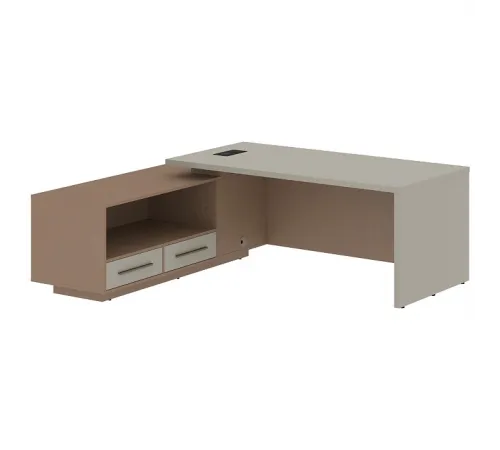 Стол руководителя с тумбой VELION VCT 2119(L), левый, аметист/кобра, 2100х1900х750 мм