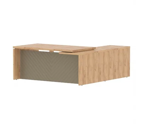Стол руководителя TORR LUX TLCT 1820(L), дуб бофорд/капучино, 1800х2000х750 мм