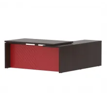 Стол руководителя TORR LUX TLCT 1820(L), венге магия/красный, 1800х2000х750 мм