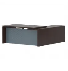 Стол руководителя TORR LUX TLCT 1820(L), венге магия/серо-голубой, 1800х2000х750 мм