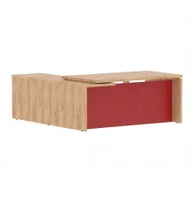 Стол руководителя TORR LUX TLCT 1820(R), дуб бофорд/красный, 1800х2000х750 мм