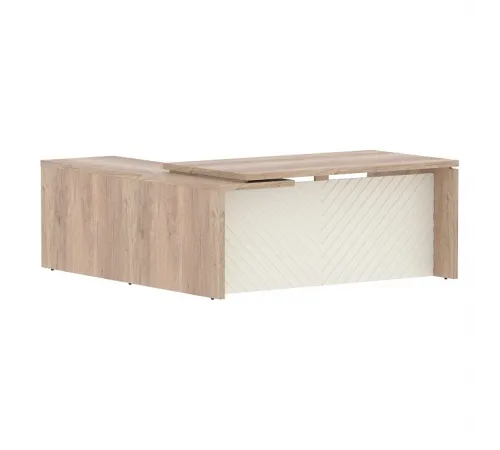 Стол руководителя TORR LUX TLCT 1820(R), дуб каньон/латте, 1800х2000х750 мм