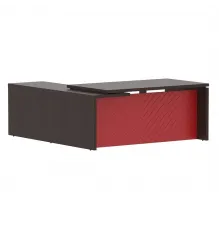 Стол руководителя TORR LUX TLCT 1820(R), венге магия/красный, 1800х2000х750 мм