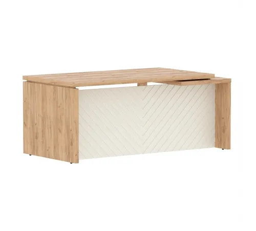 Стол руководителя TORR LUX TLCT 189(L), дуб бофорд/латте, 1800х900х750 мм