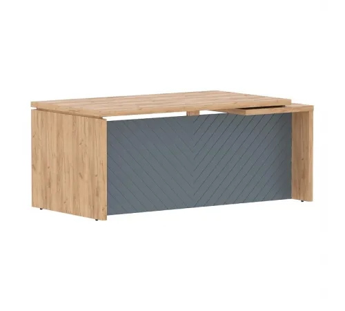 Стол руководителя TORR LUX TLCT 189(L), дуб бофорд/серо-голубой, 1800х900х750 мм