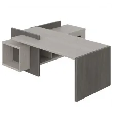 Стол руководителя WOOD&STONE СФ-531202, дрифтвуд/бетон чикаго темный, 2200х1996х840 мм