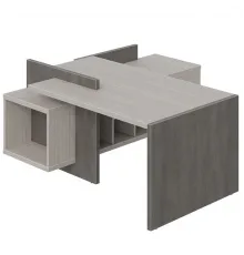 Стол руководителя WOOD&STONE СФ-531222, дрифтвуд/бетон чикаго темный, 1800х1798х840 мм