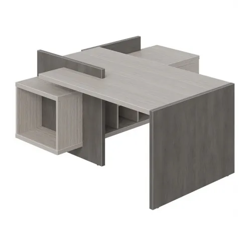 Стол руководителя WOOD&STONE СФ-531222, дрифтвуд/бетон чикаго темный, 1800х1798х840 мм