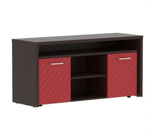 Тумба с фригобаром TORR LUX TLTF-3D, красный/венге магия, 1640х550х800 мм