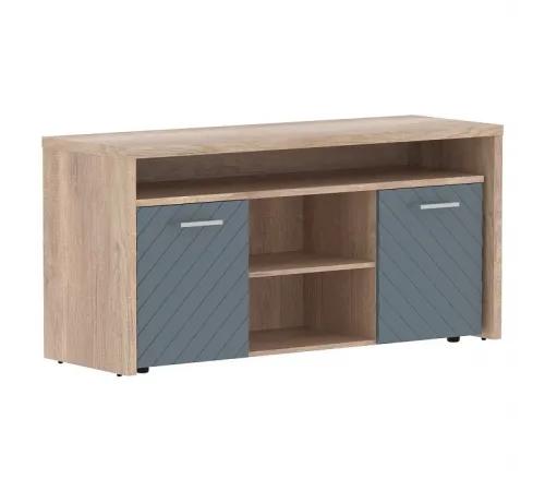 Тумба с фригобаром TORR LUX TLTF-3D, серо-голубой/дуб каньон, 1640х550х800 мм