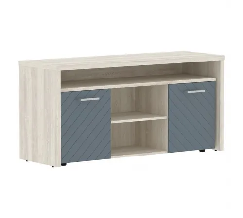 Тумба с фригобаром TORR LUX TLTF-3D, серо-голубой/сосна эдмонт, 1640х550х800 мм