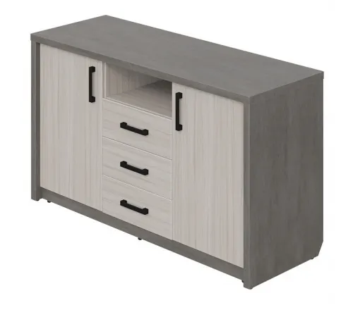 Тумба с фригобаром WOOD&STONE СФ-532101, дрифтвуд/бетон чикаго темный, 1577х547х907 мм
