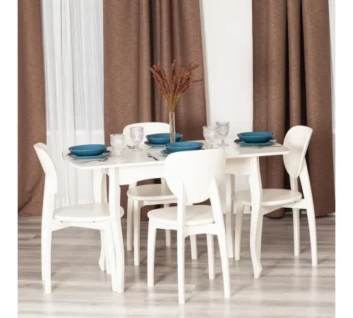 Стол CATERINA PROVENCE  бук, мдф, 100+30x70x75 см, Ivory white