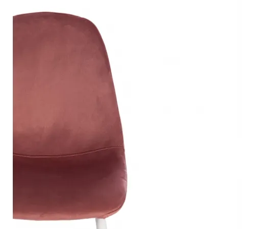 Стул BREEZE (mod. 4724) Велюр/металл, 44х53х87 см, Coral (коралловый) HLR44/белый (Комплект из 4 шт.)