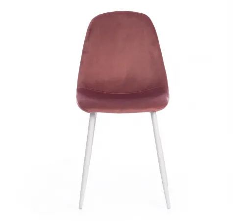 Стул BREEZE (mod. 4724) Велюр/металл, 44х53х87 см, Coral (коралловый) HLR44/белый (Комплект из 4 шт.)